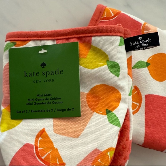 NWT Kate Spade Citrus Kitchen Towels (2) and Mini Mitt Pot Holder Set - Picture 6 of 6
